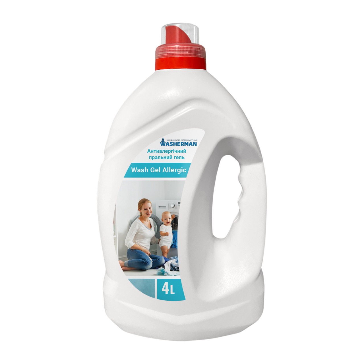 Антиалергенний пральний гель, для дітей та алергіків Wash Gel allergic, 4л