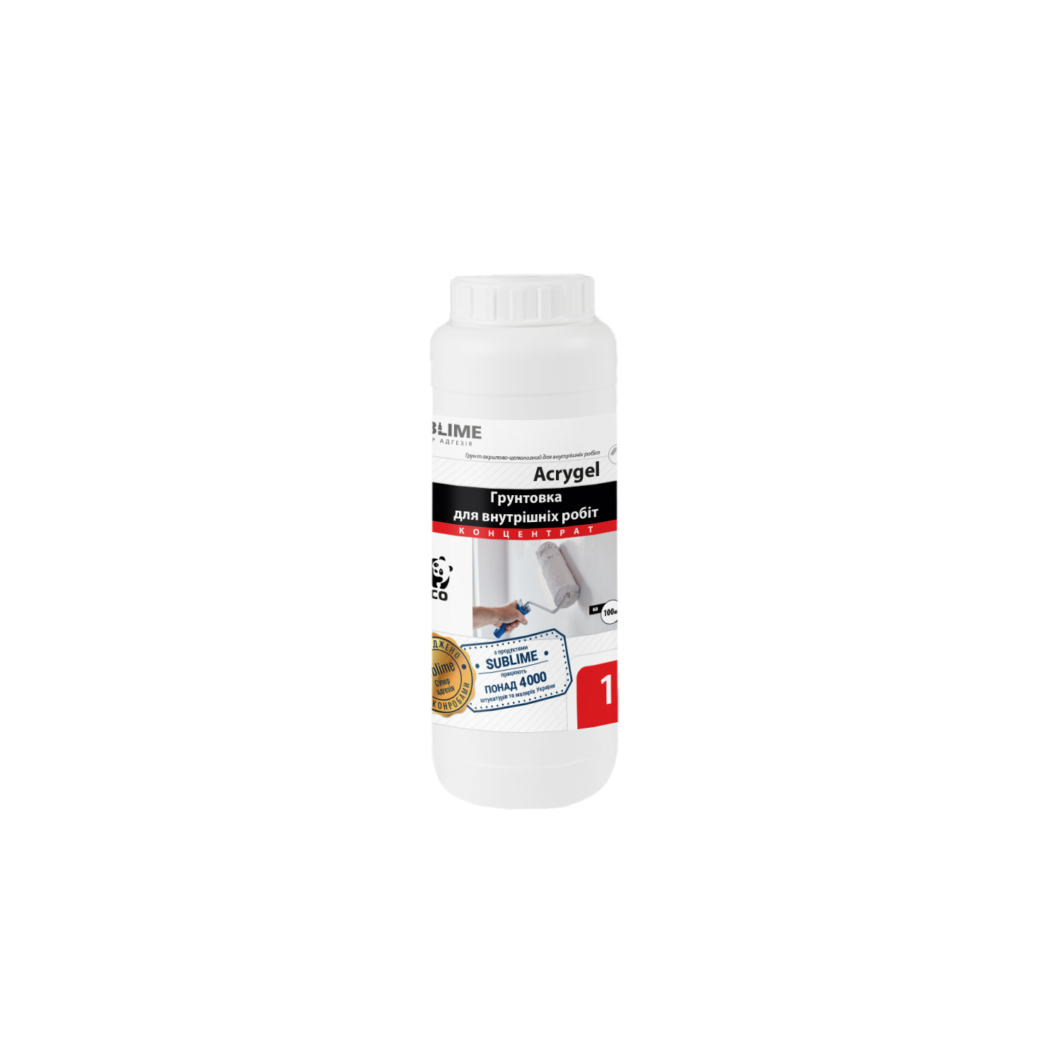 Грунтовка для внутрішніх робіт 1:10 ACRYGEL, 1л