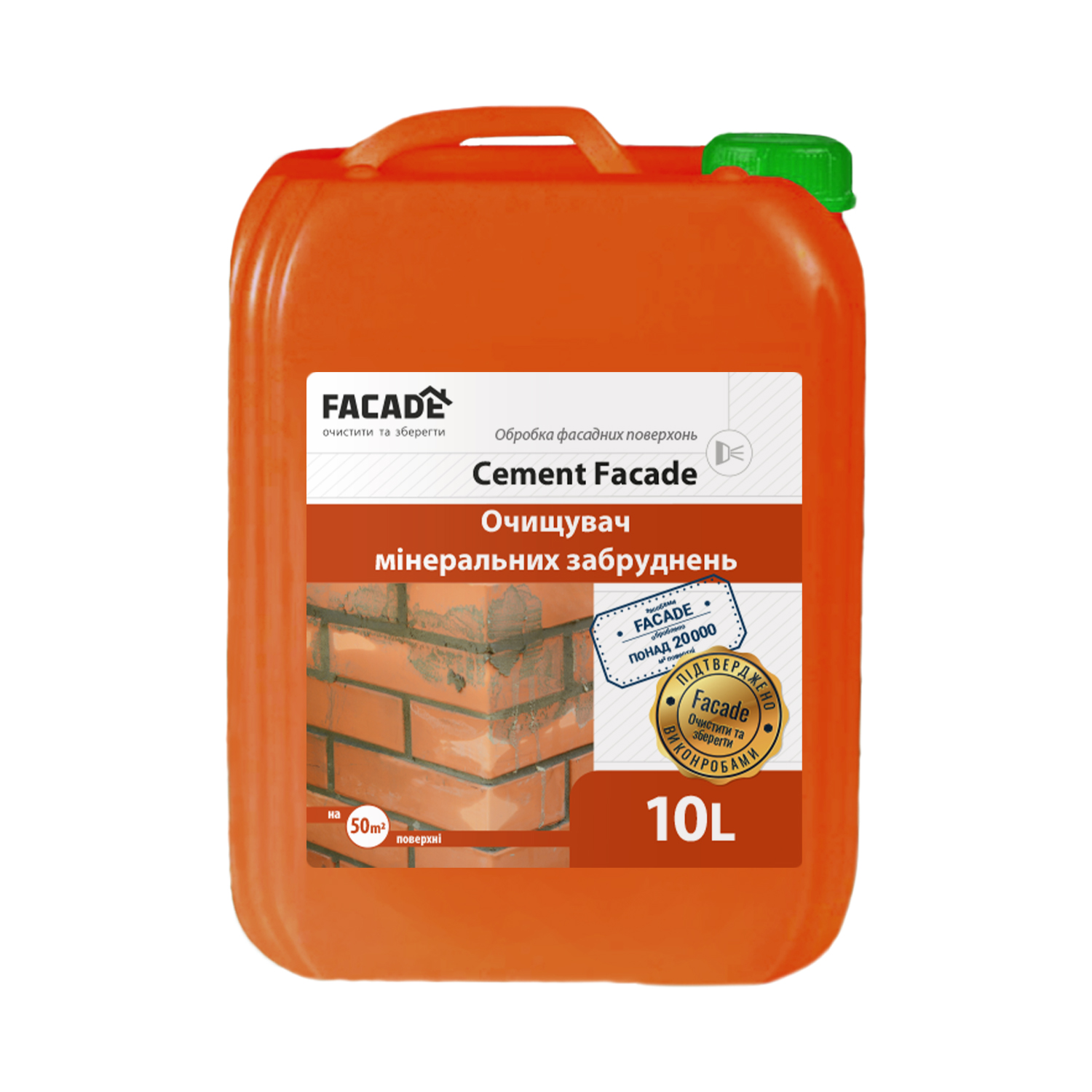 Змивка мінеральних забруднень Cement Facade Euro 1:2 концентрат, 10л