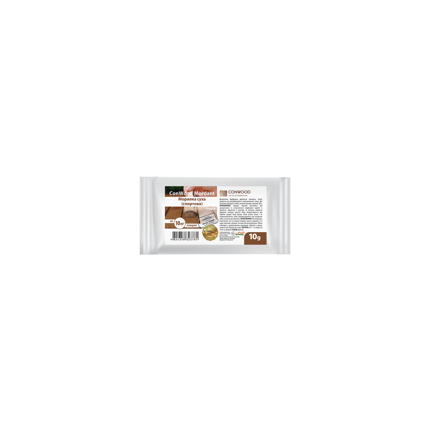 Морилка суха спиртова ConWood Mordant Горіх, 50мл