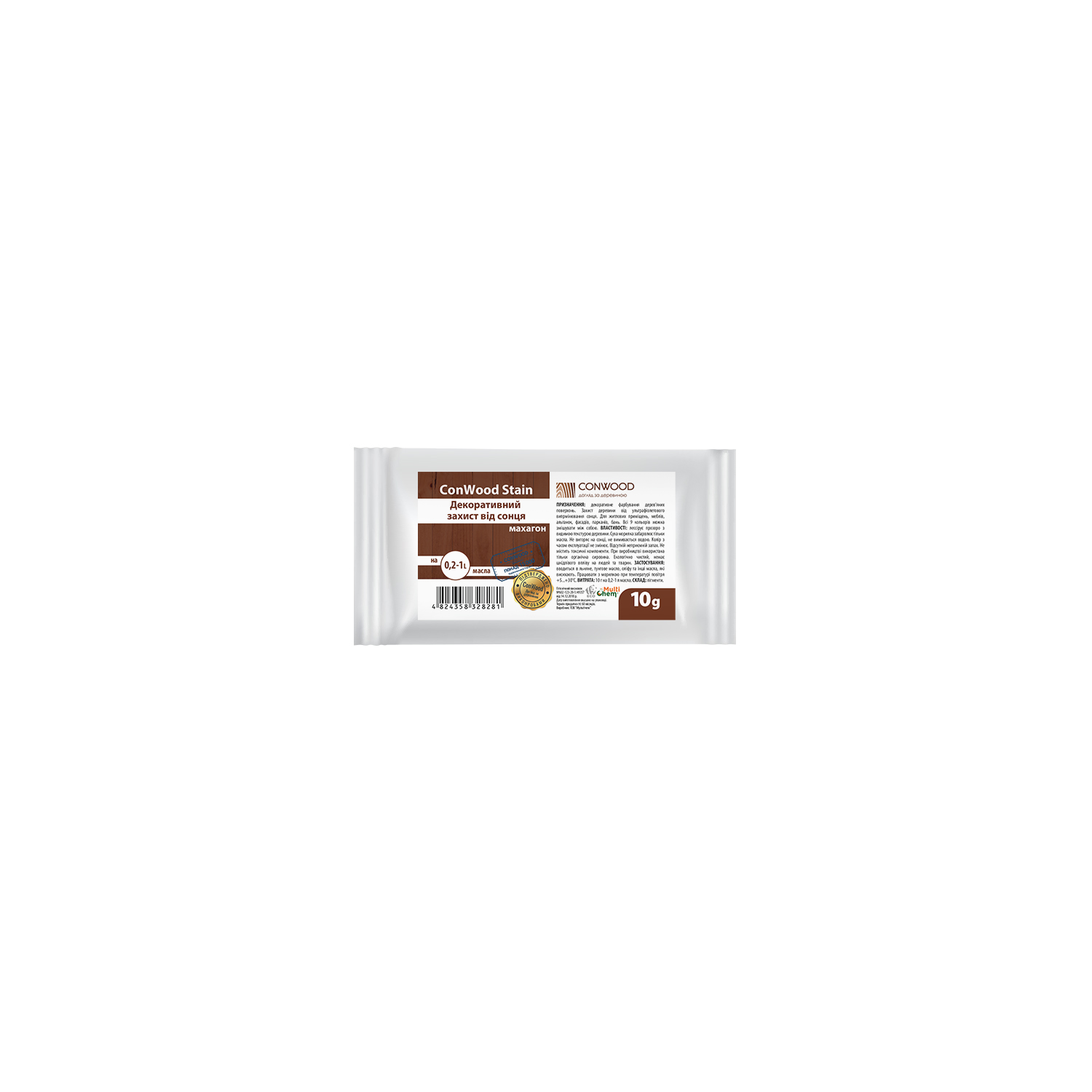 Морилка суха на 1 л олії ConWood Stain Premium Махагон, 50мл
