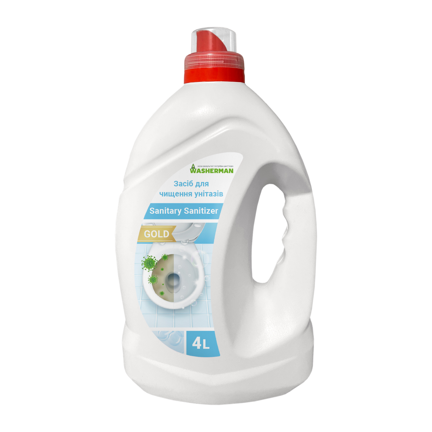 Засіб для чищення унітазів Sanitary Sanitizer Gold, туалетне каченя, 4л
