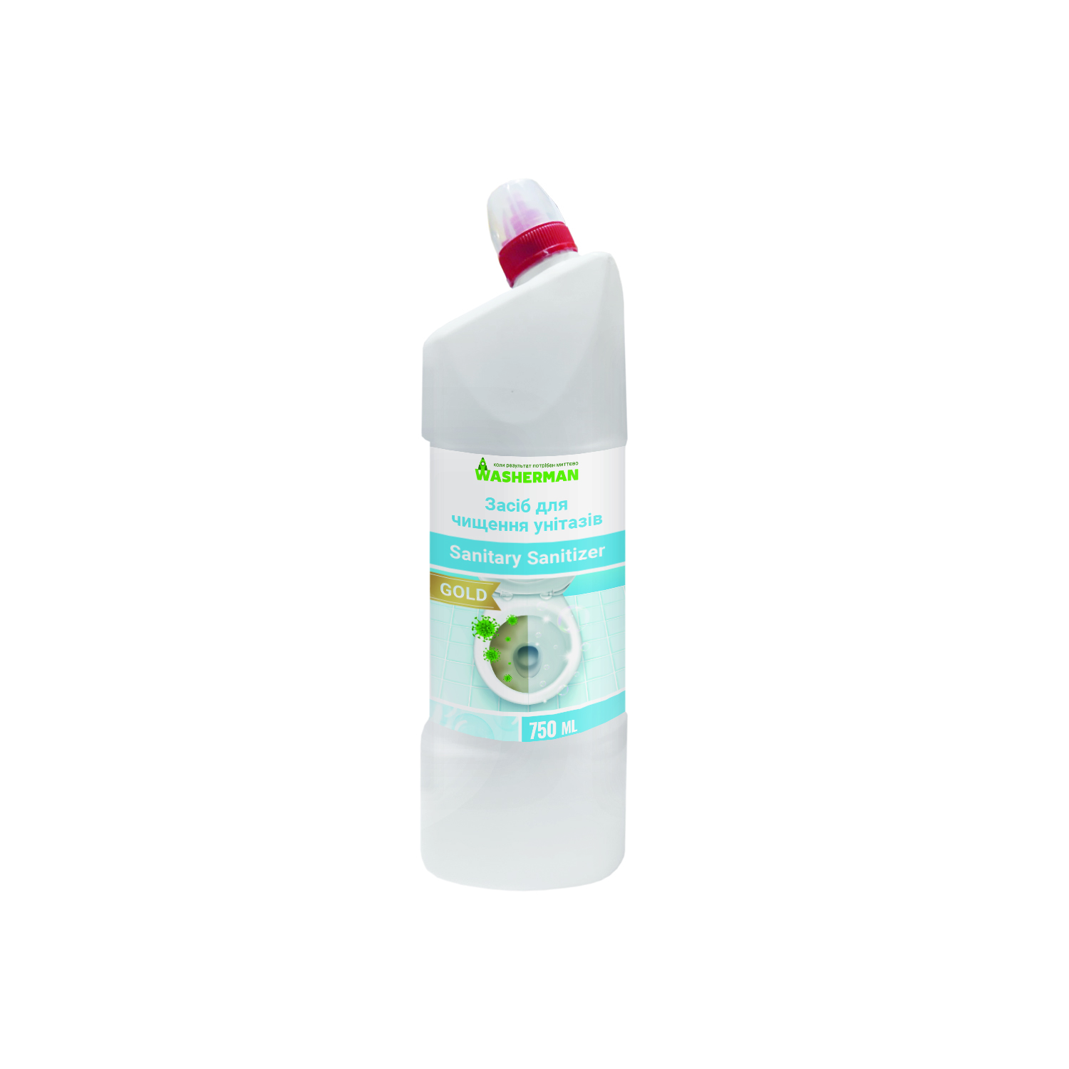 Засіб для чищення унітазів Sanitary Sanitizer Gold, туалетне каченя, 750мл
