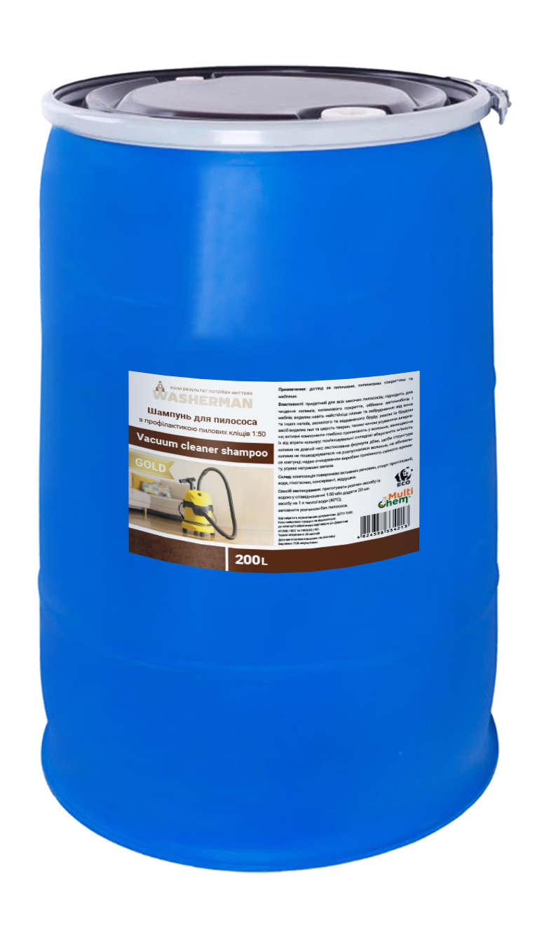 Шампунь для пилососа з профілактикою пилових кліщів 1:50 Vacuum cleaner shampoo Gold, 200л