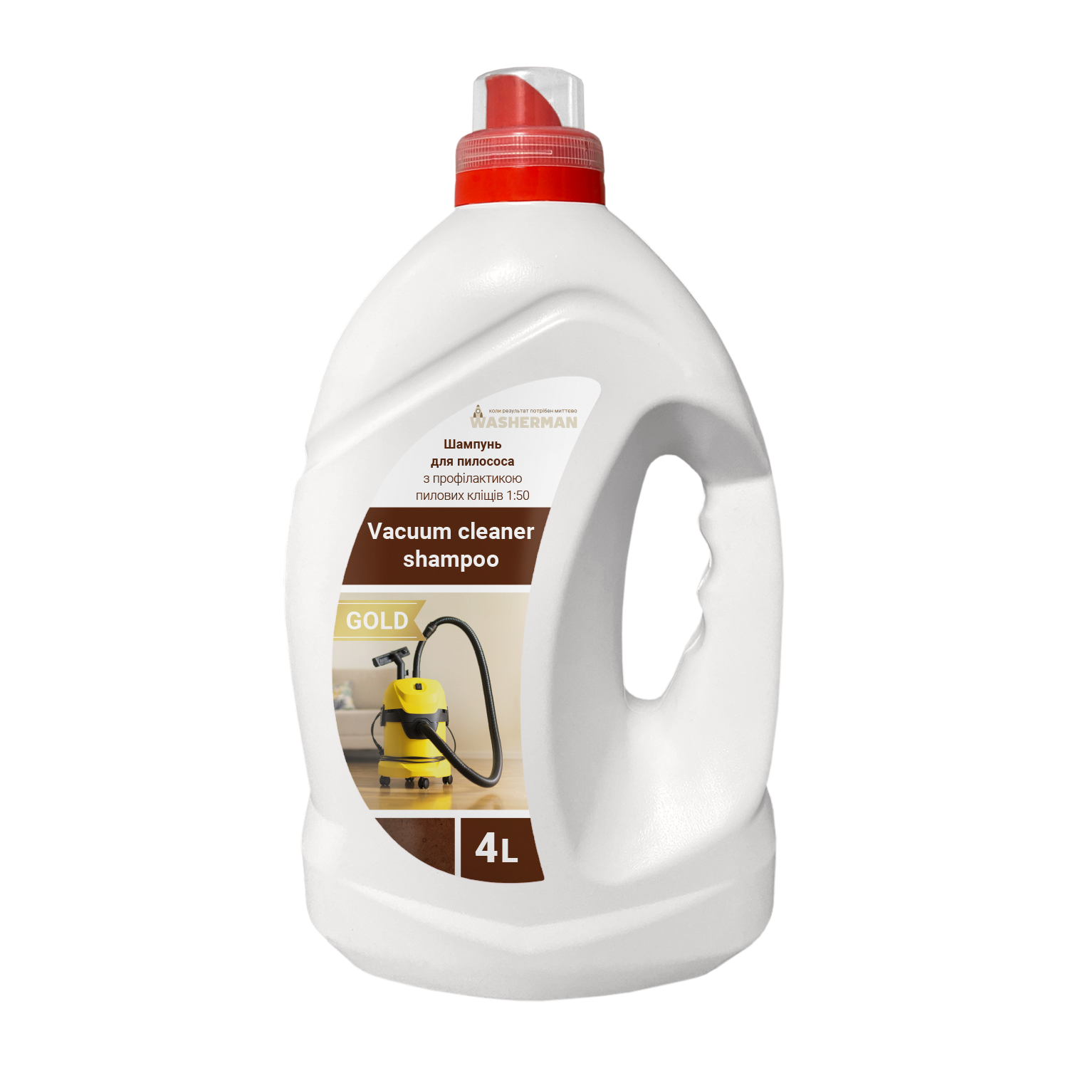 Шампунь для пилососа з профілактикою пилових кліщів 1:50 Vacuum cleaner shampoo Gold, 4л